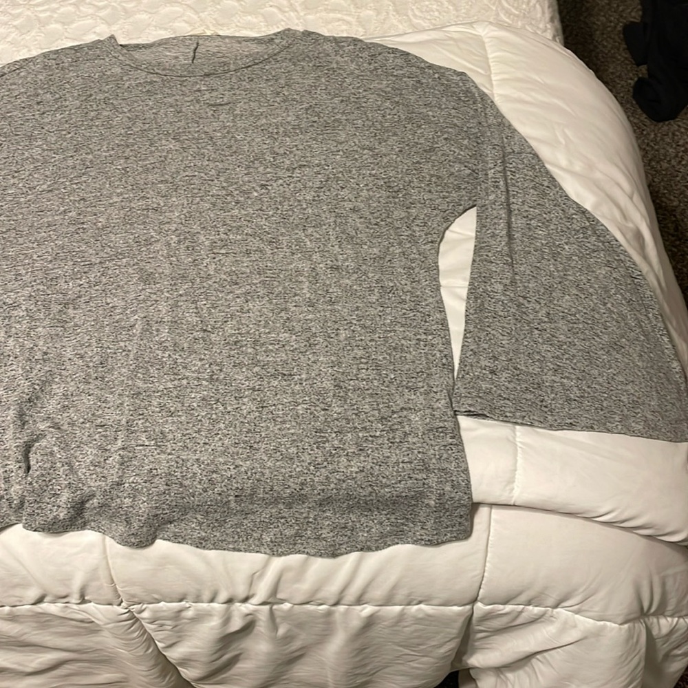 Gray sweater with bell sleeve